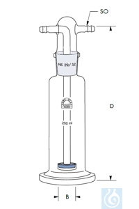 Fles voor gaswasfles, 250 ml, huls NS 29/32, Robu® Fles voor gaswasfles, 250 ml, huls NS 29/32,...